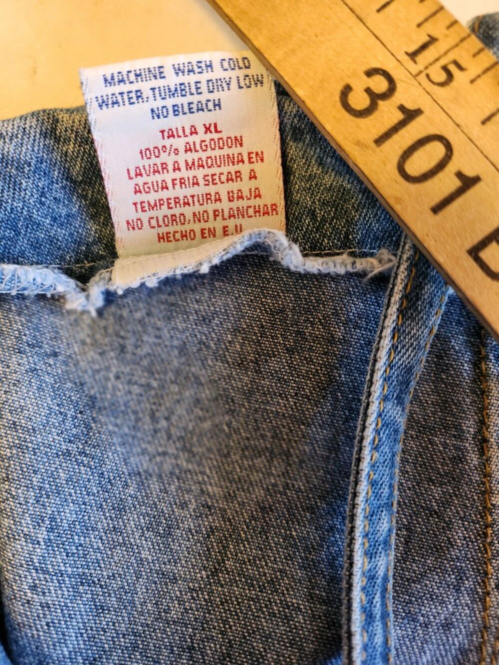 Vintage Watch L.A. 90s Patchwork Denim Streetwear Overalls XL Cottagecore Y2K - Picture 5 of 14